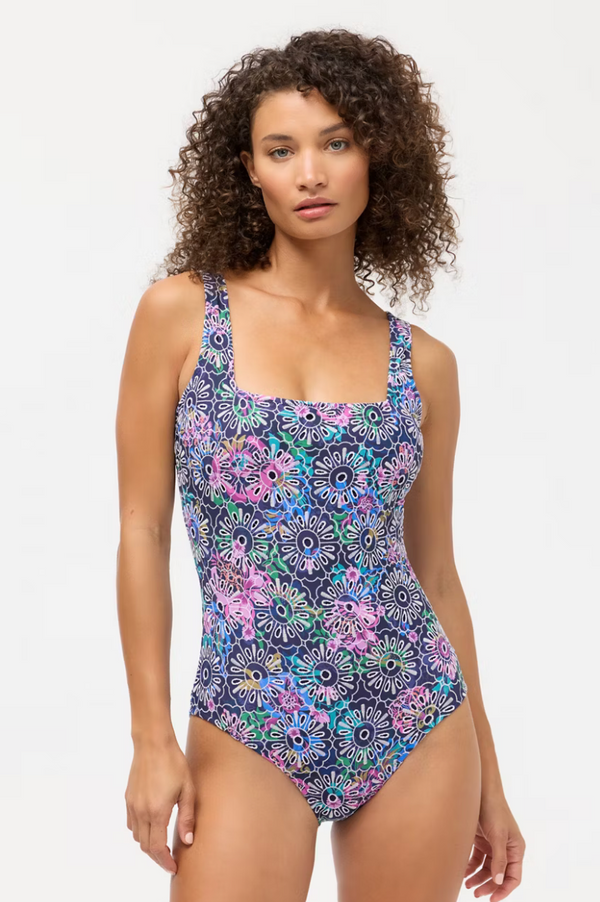 Eyelet Square Neck One Piece