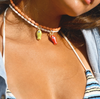 Coral Beaded Fish Necklace