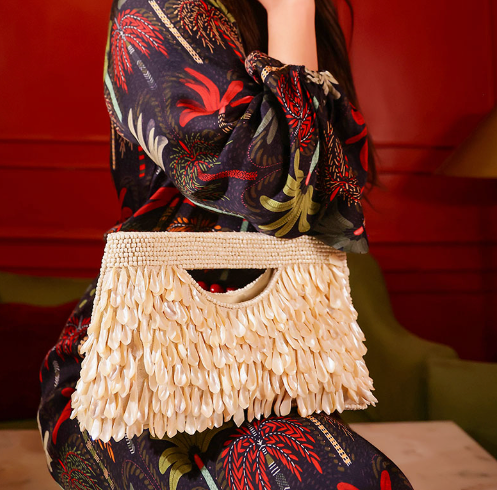 Rainbow Shell Clutch