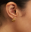 18K Gold Triple Mini Hoops