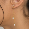 18K Gold Pearl Drop Earrings