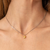 Waterproof Dainty Two-Tone Puffy Heart Necklace