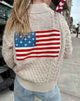 Nantucket  1/2 Zip Cable Flag Sweater