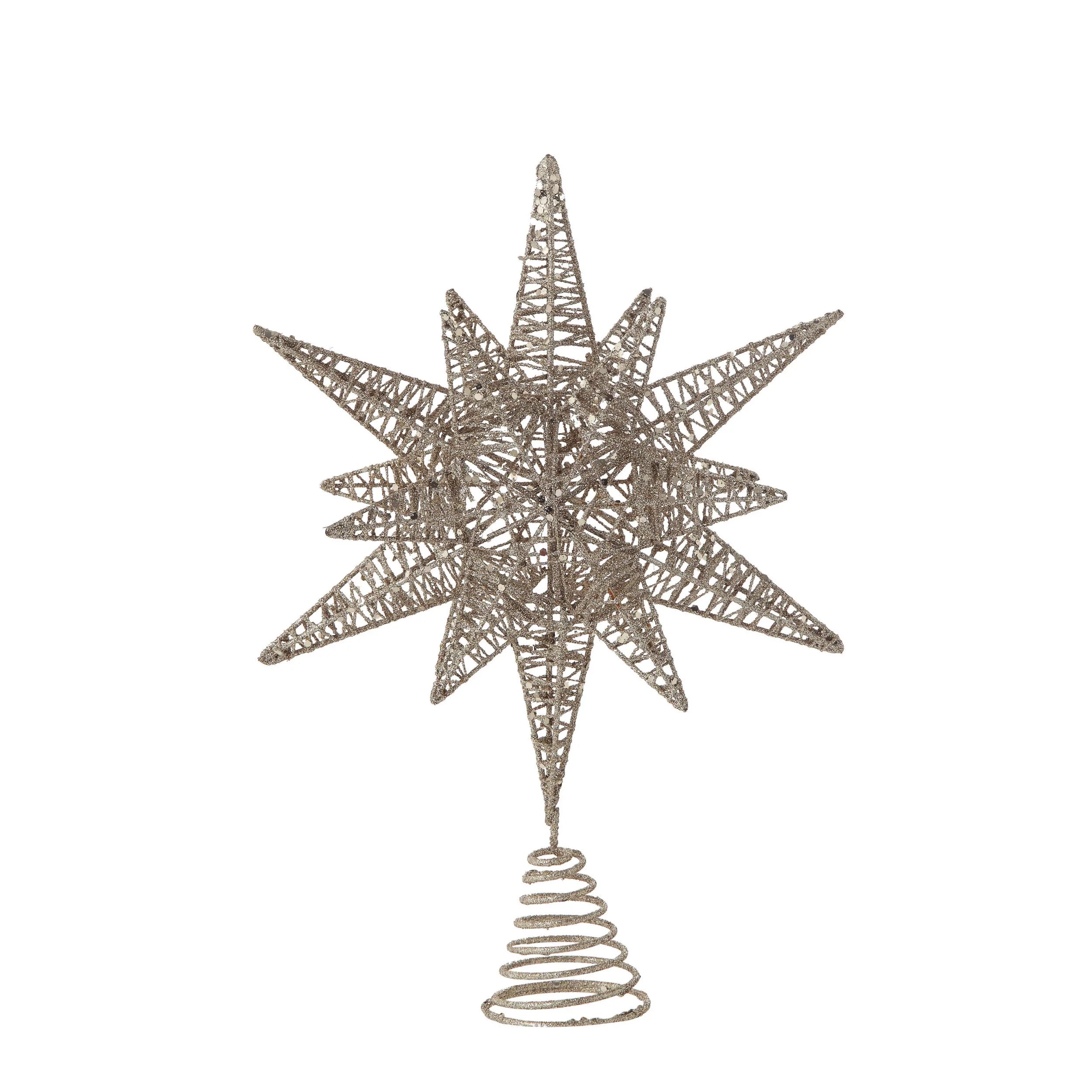 Metal Star Tree Topper with Glitter – Boutique 16063