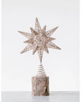 Metal Star Tree Topper with Glitter