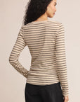 Eve Stripe Henley Long Sleeve