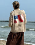 Nantucket  1/2 Zip Cable Flag Sweater
