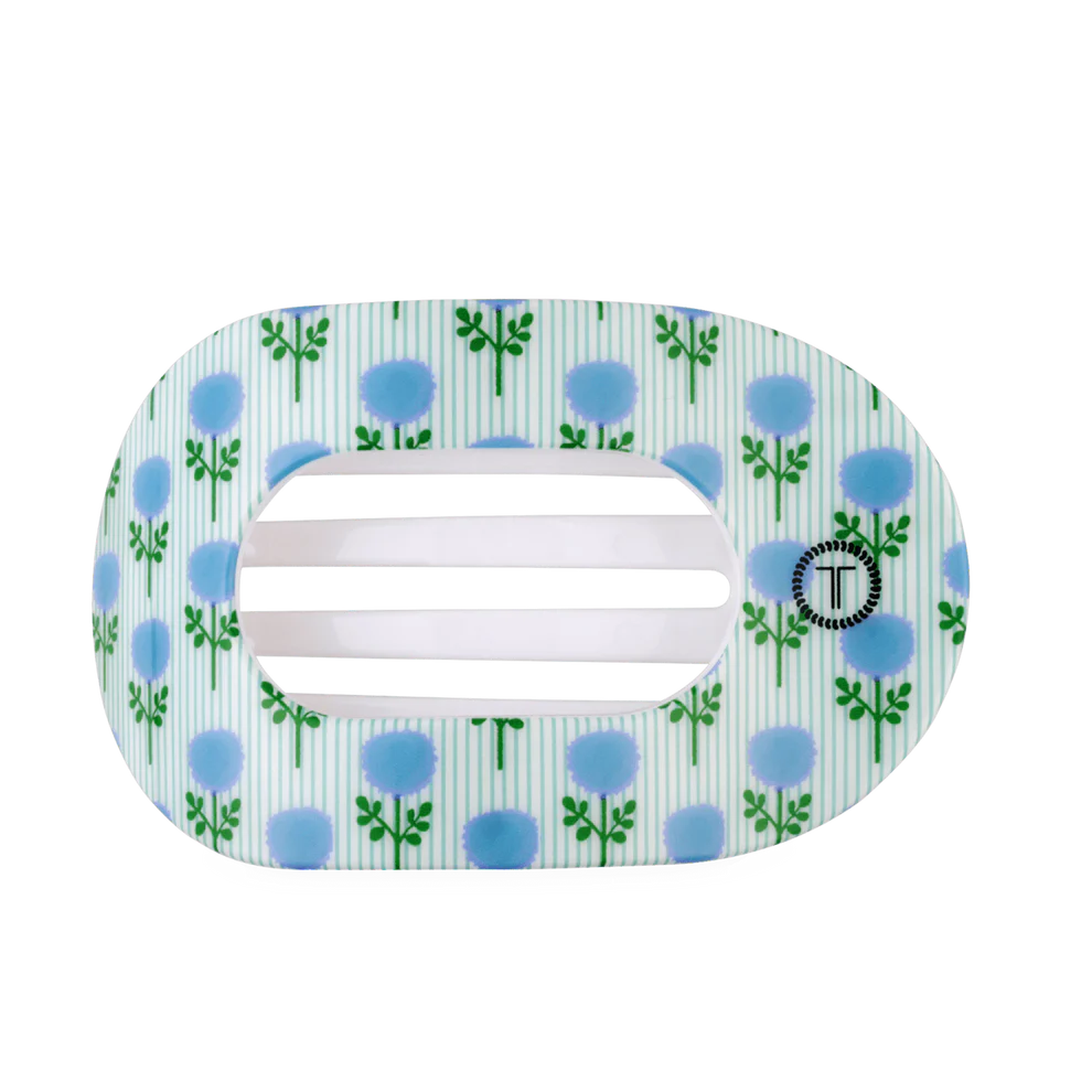Blue Marigold Large Flat Round Hair Clip