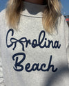 CB puff mock neck sweatshirt heather grey