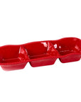 Perlette Red Christmas Melamine 3 Section Server