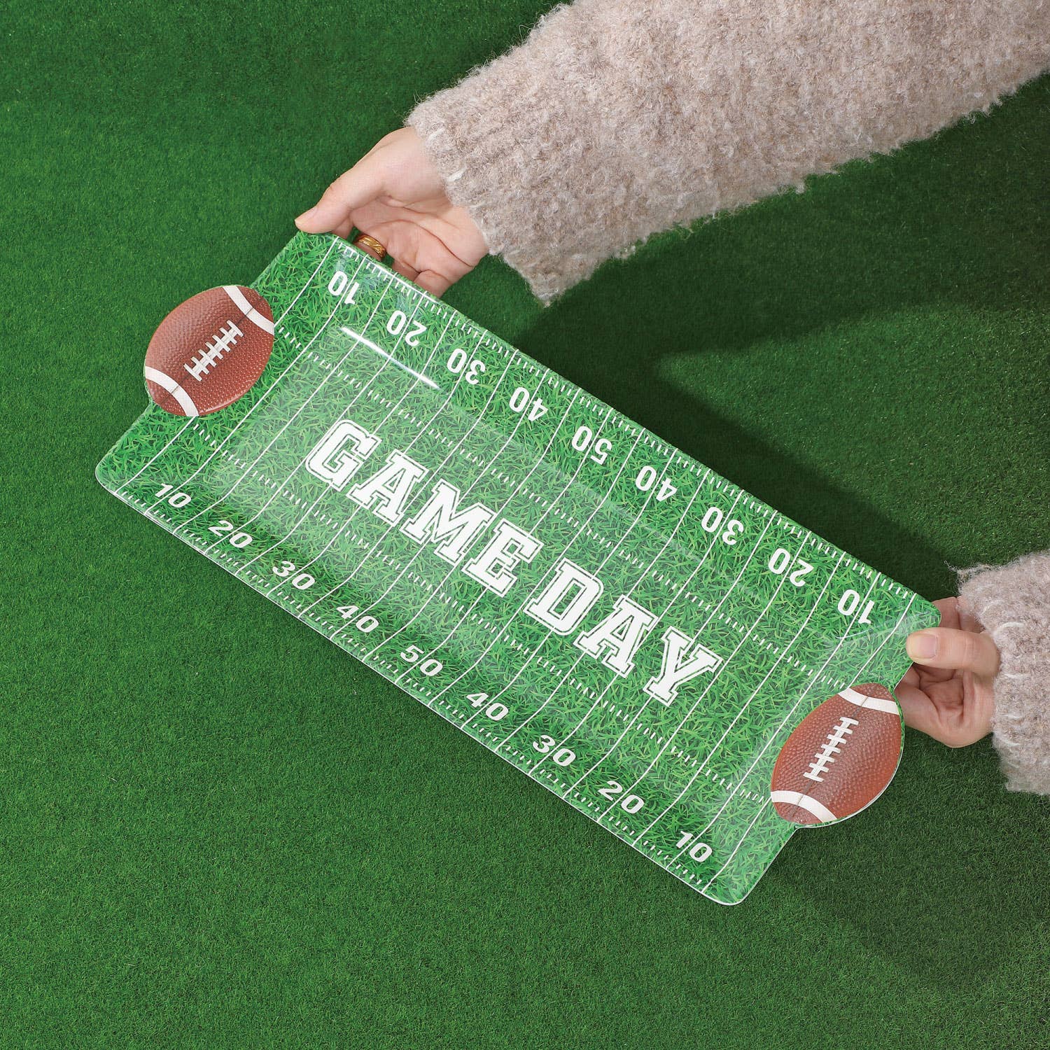 Football Melamine Rectangle Tray