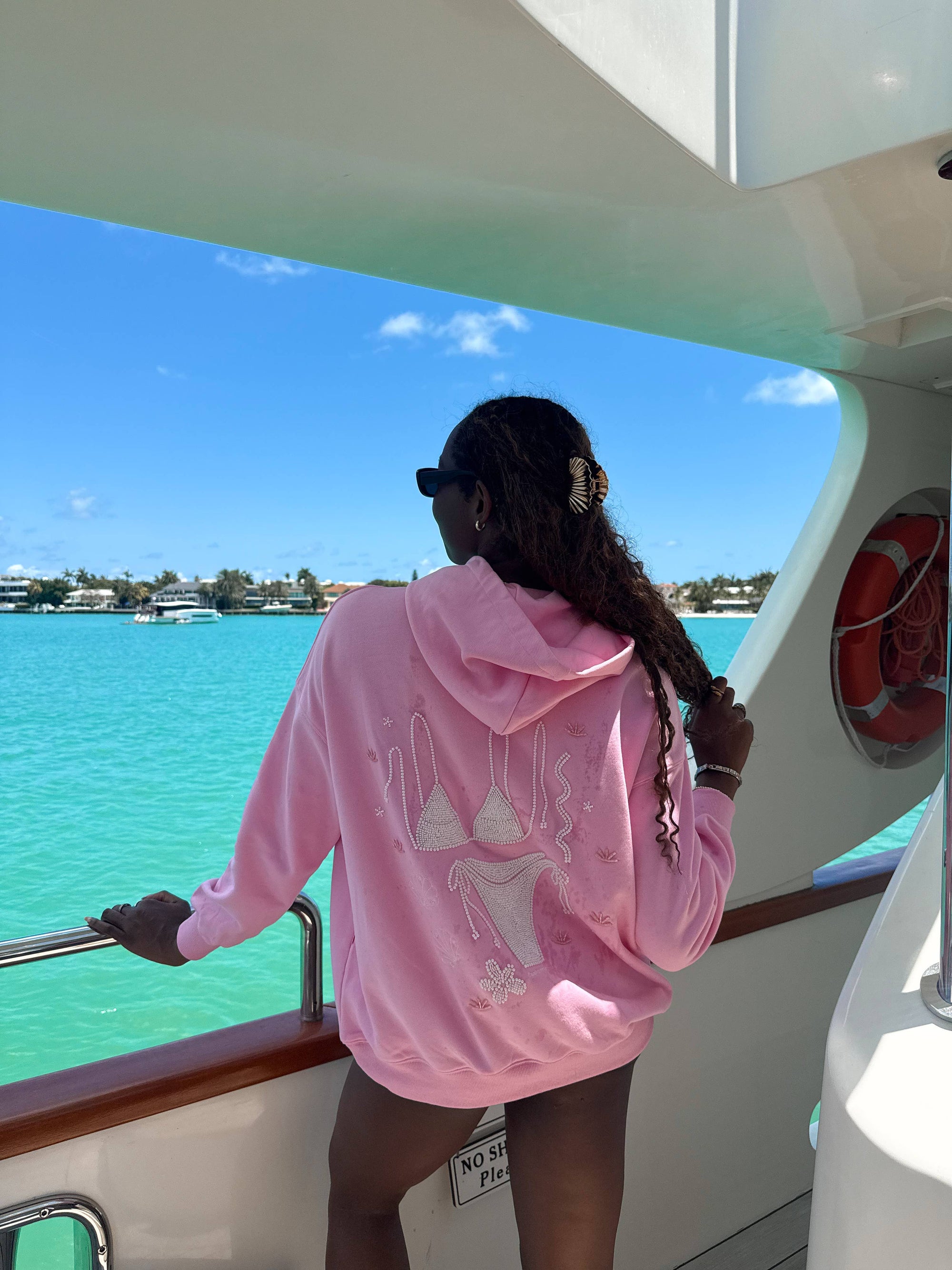 Lottie Pink Bikini Beaded Ocean Hoodie
