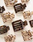 TELETIES - Square Flat Hair Clip | Large | Tortoise