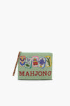 Mahjong Luxe Fully Beaded Top Zip Clutch