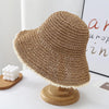 Hailey lace trim woven bucket hat khaki