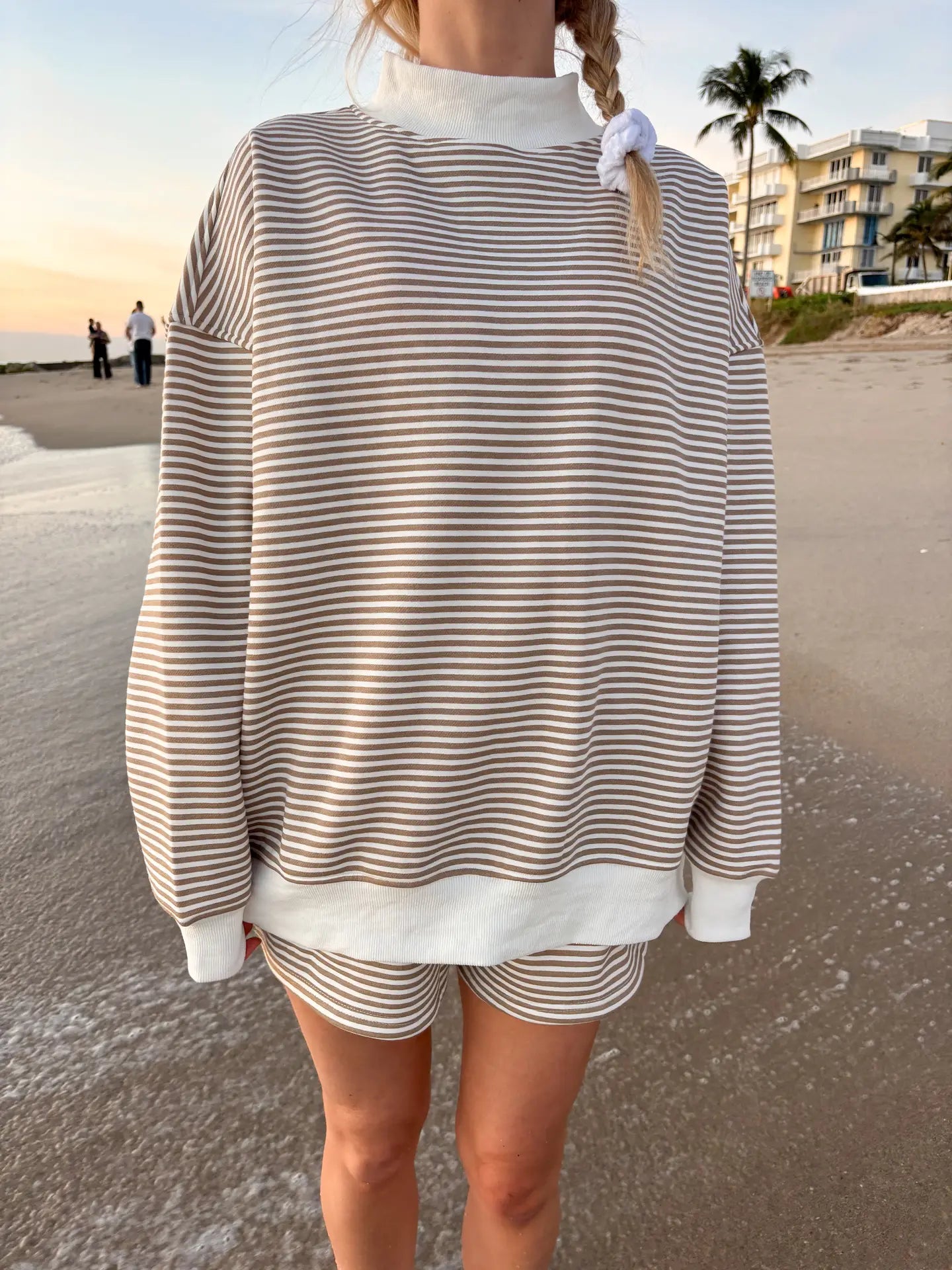 Stripe Mock Neck
