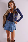 Free People Stephie Denim Skort