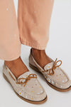Sandy Seed Bead Boat Shoes