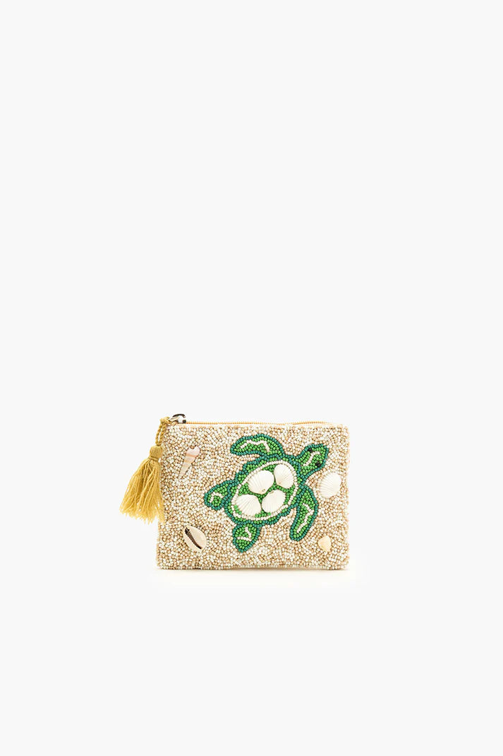 Turtle Beaded Coin Purse