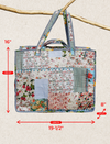 Patchwork zip top tote bag pol dimensions