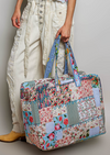 Shabby chic zip top tote bag pol
