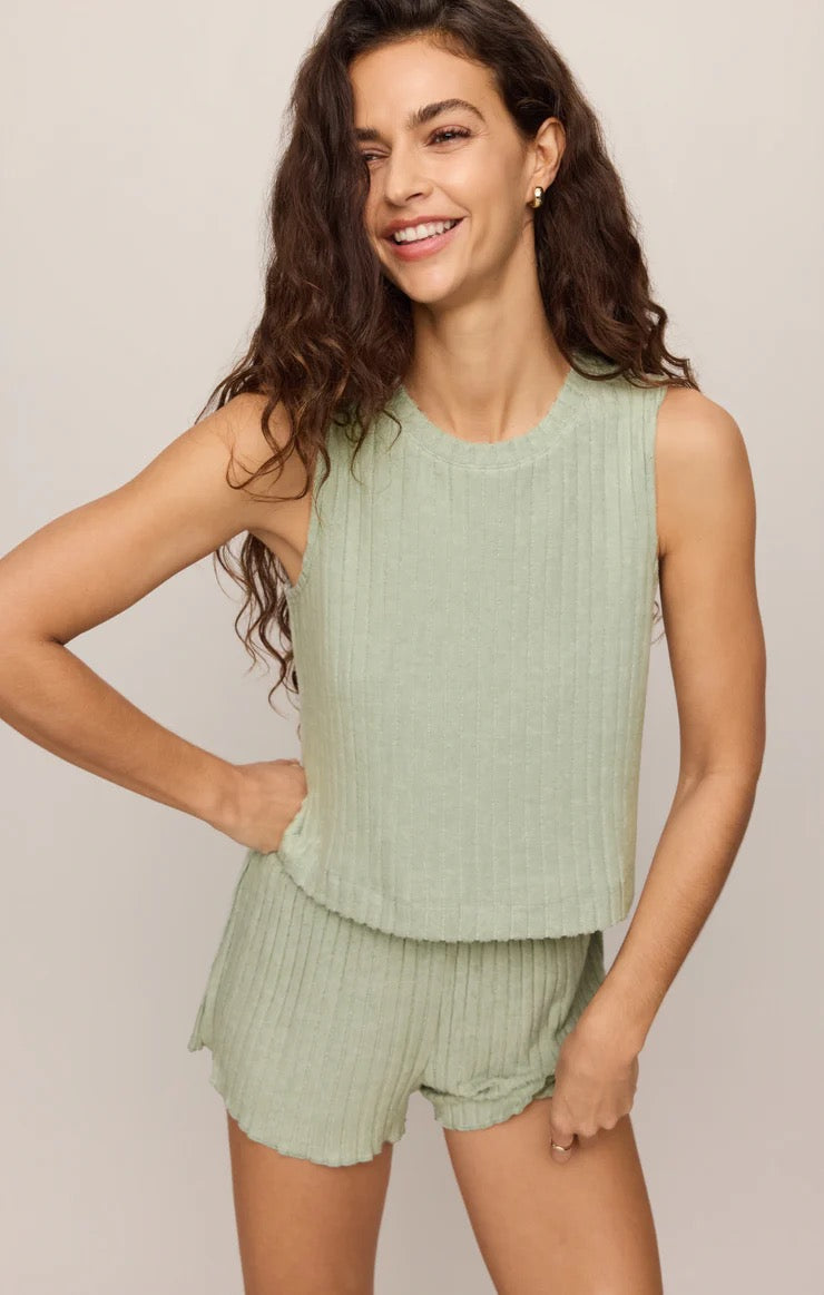 Sloane ribbed tank top green Z Supply 