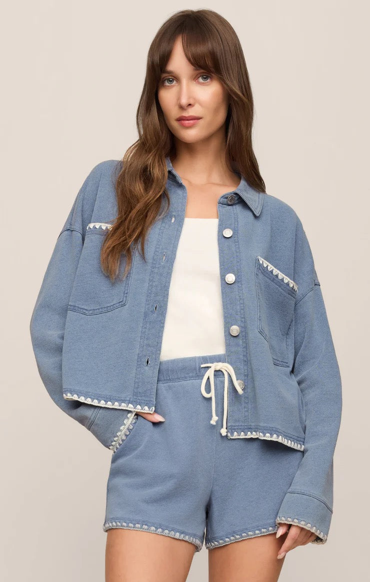 Whipstitch denim jacket front Z Supply 